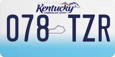 KY license plate 078TZR