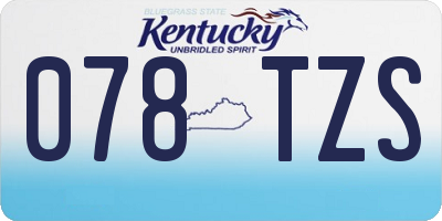 KY license plate 078TZS