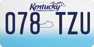 KY license plate 078TZU
