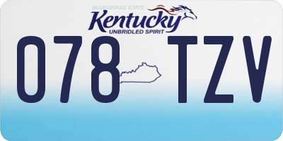 KY license plate 078TZV