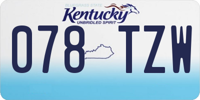 KY license plate 078TZW
