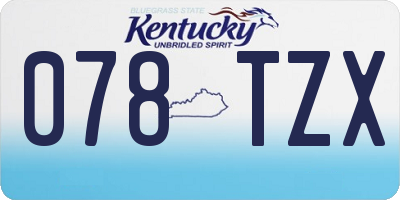 KY license plate 078TZX