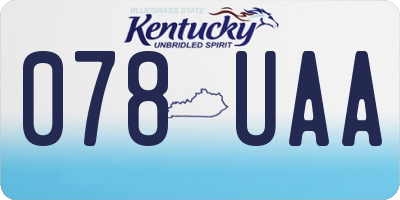 KY license plate 078UAA