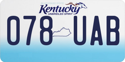 KY license plate 078UAB