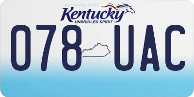 KY license plate 078UAC