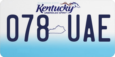 KY license plate 078UAE