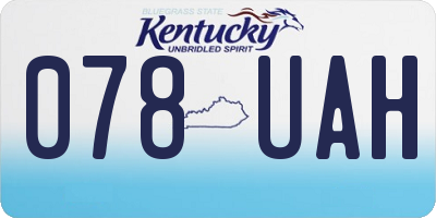 KY license plate 078UAH