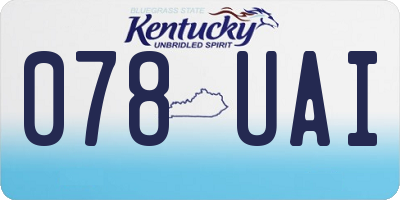 KY license plate 078UAI
