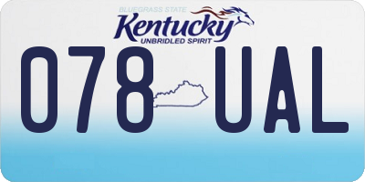KY license plate 078UAL