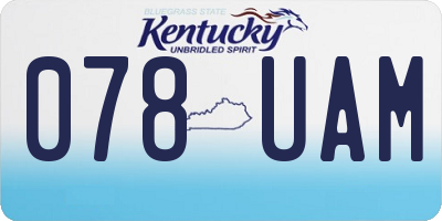 KY license plate 078UAM