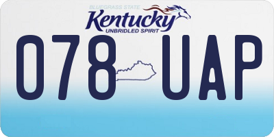 KY license plate 078UAP