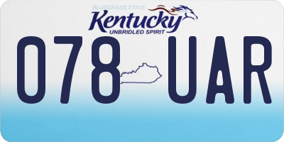 KY license plate 078UAR