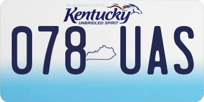 KY license plate 078UAS