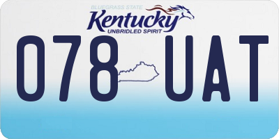KY license plate 078UAT