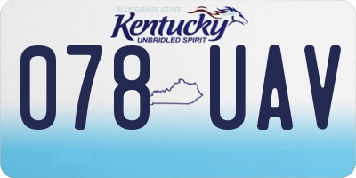 KY license plate 078UAV