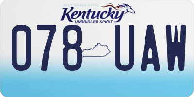 KY license plate 078UAW