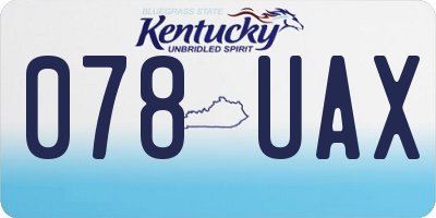 KY license plate 078UAX