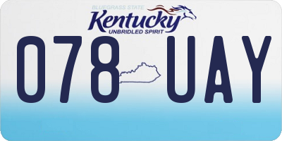 KY license plate 078UAY