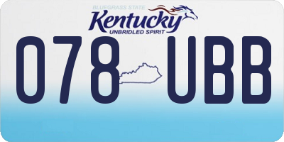 KY license plate 078UBB