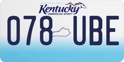 KY license plate 078UBE