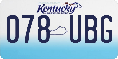 KY license plate 078UBG