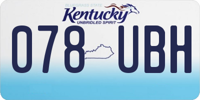KY license plate 078UBH