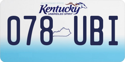 KY license plate 078UBI