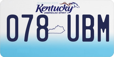 KY license plate 078UBM