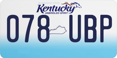 KY license plate 078UBP