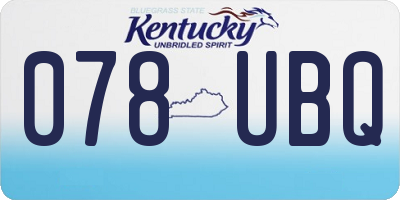 KY license plate 078UBQ