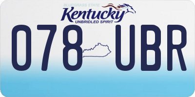KY license plate 078UBR