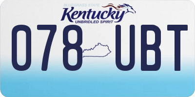 KY license plate 078UBT