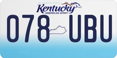 KY license plate 078UBU