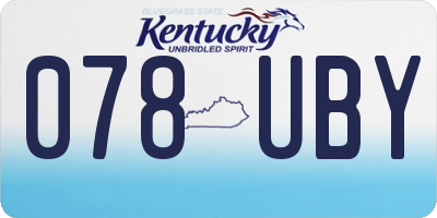 KY license plate 078UBY