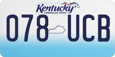 KY license plate 078UCB