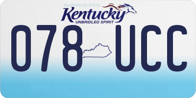 KY license plate 078UCC