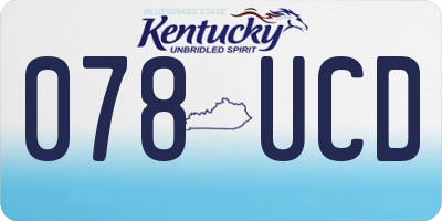 KY license plate 078UCD