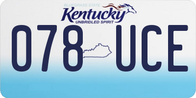 KY license plate 078UCE