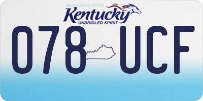 KY license plate 078UCF