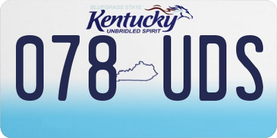 KY license plate 078UDS