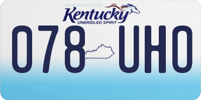 KY license plate 078UHO