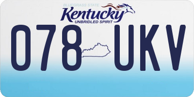 KY license plate 078UKV