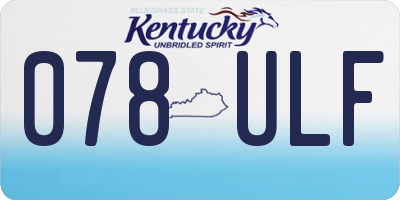 KY license plate 078ULF