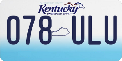 KY license plate 078ULU