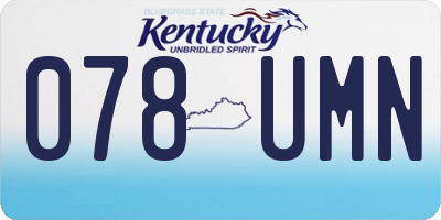 KY license plate 078UMN