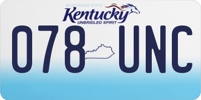 KY license plate 078UNC