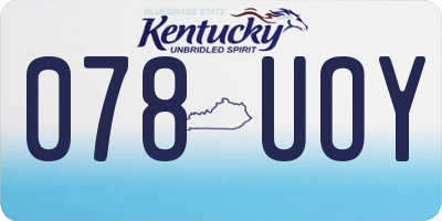 KY license plate 078UOY