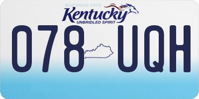 KY license plate 078UQH