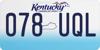 KY license plate 078UQL