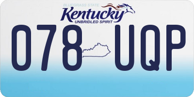 KY license plate 078UQP